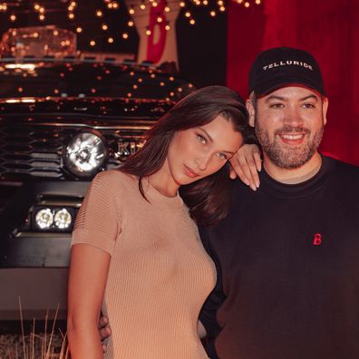 Bella Hadid with US designer Brandon Maxwell. 