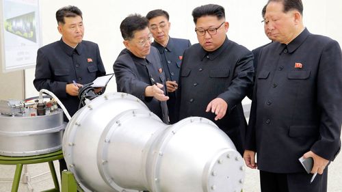 Kim, pictured during a weapons inspect last year.