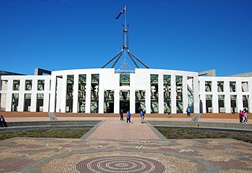 Parliament House's forecourt mosaic is based on which Indigenous artwork?