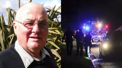 Graham Stevenson (left) was rescued from his burning property.  His neighbour Stuart McKnight (right) was arrested a short time later. (Supplied and 9NEWS)