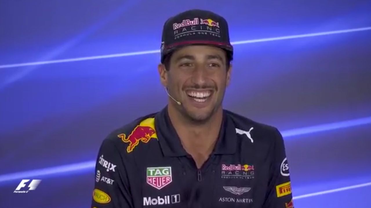 Ricciardo cracks up F1 champions