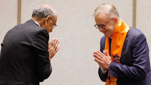 Anthony Albanese at a Hindu Council event in Parramatta.