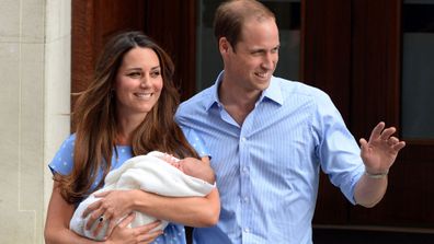 Kate Middleton Prince William Prince George leaving the lindo wing