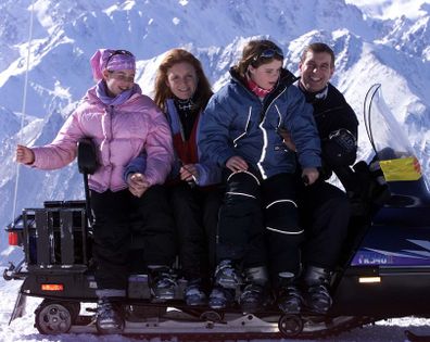 Prince Andrew and family skiing.