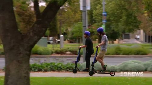 Beam's purple e-scooters have begun zipping through Adelaide's CBD. 