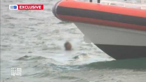 The man was spotted by WA water police 200m away from his boat and was pulled out of the water. 
