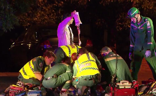 Paramedics worked on the father-of-two but he could not be saved. (9NEWS)