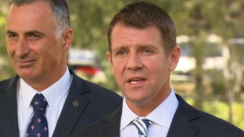 Premier Mike Baird plans to fund the upgrades by selling the state's electricity poles and wires. (9NEWS)