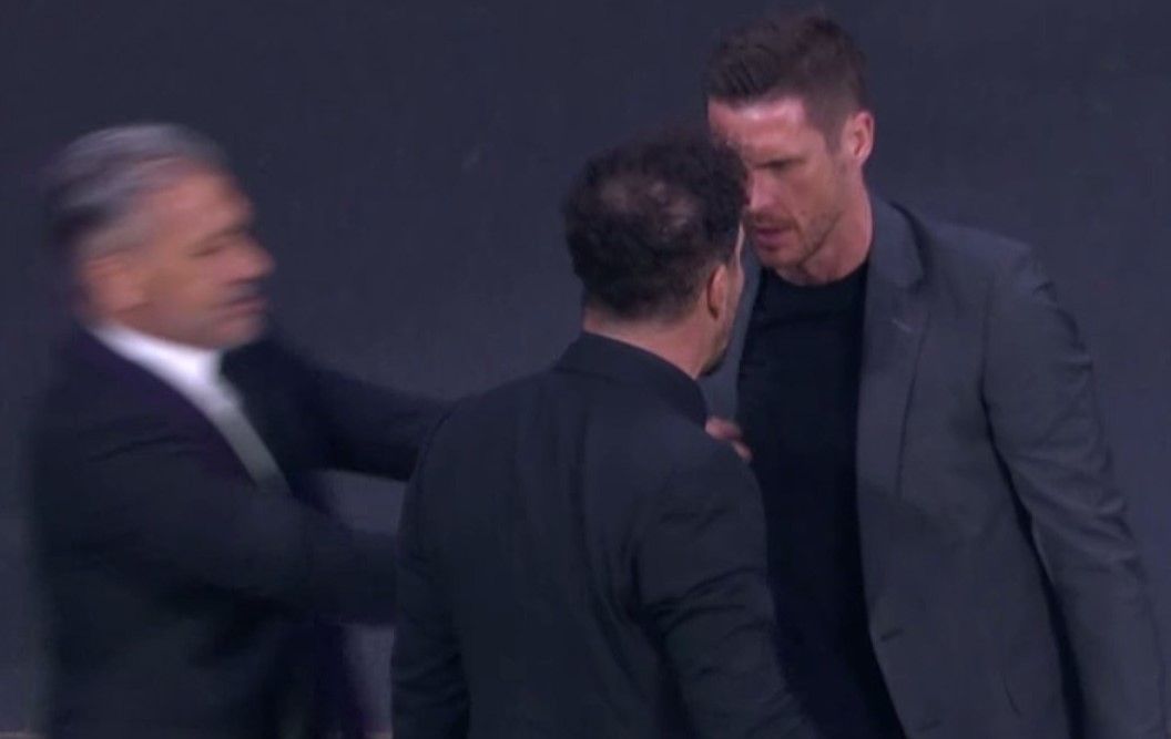 Beckham villain returns in ugly sideline bust up as Atletico take control of Champions League quarter-final