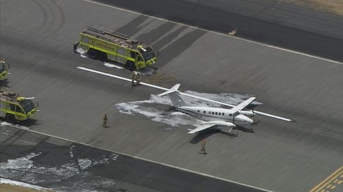 It's understood the landing gear failed during landing, forcing the plane to land on its belly.