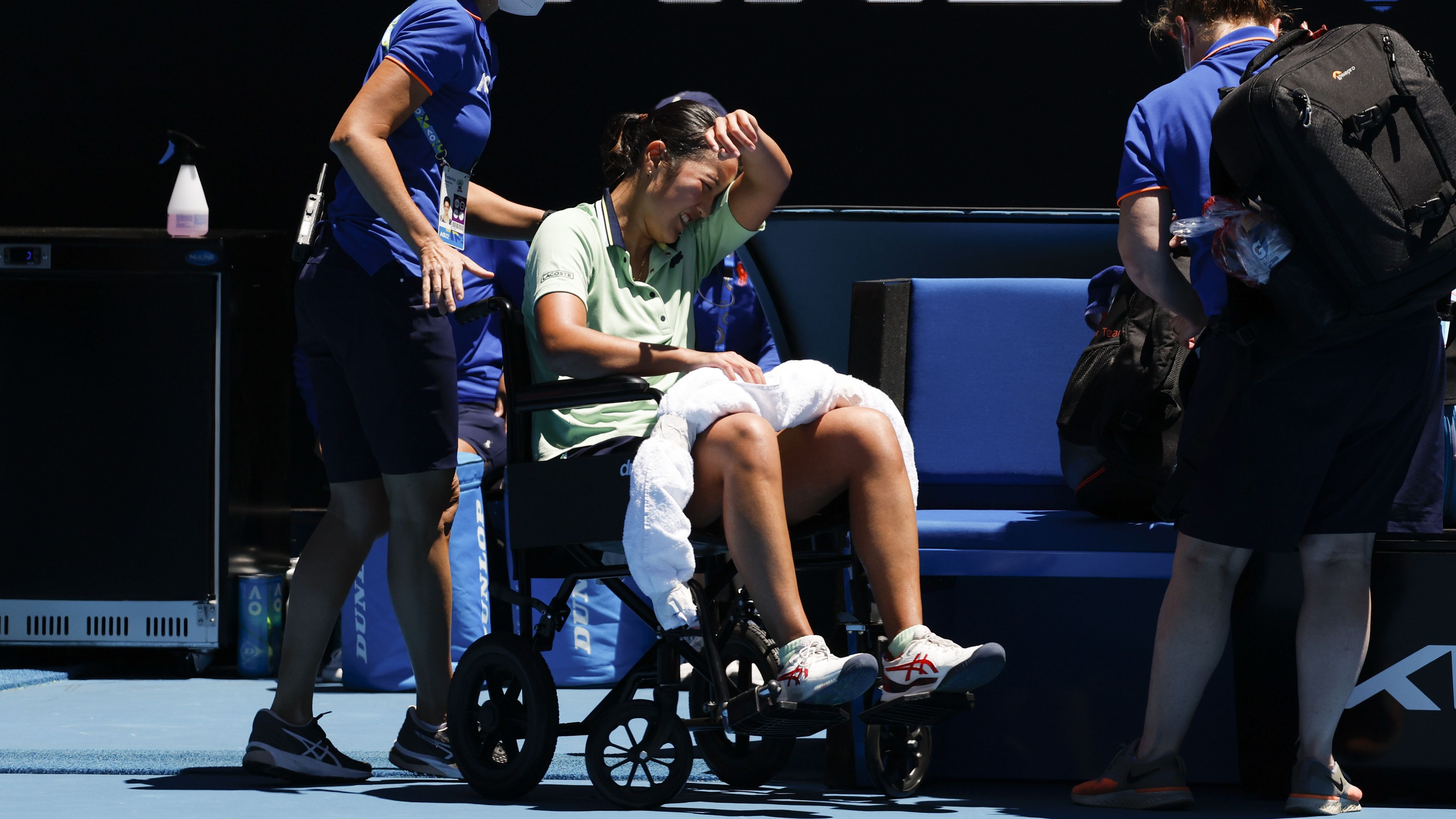 Heartbreak for Harmony Tan as she quits second round match and leaves court in wheelchair