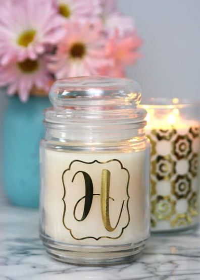 DIY candle upcycle Cricut