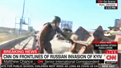 A Russian column of advancing vehicles was stopped in its tracks by a ferocious attack by Ukrainian fighters.