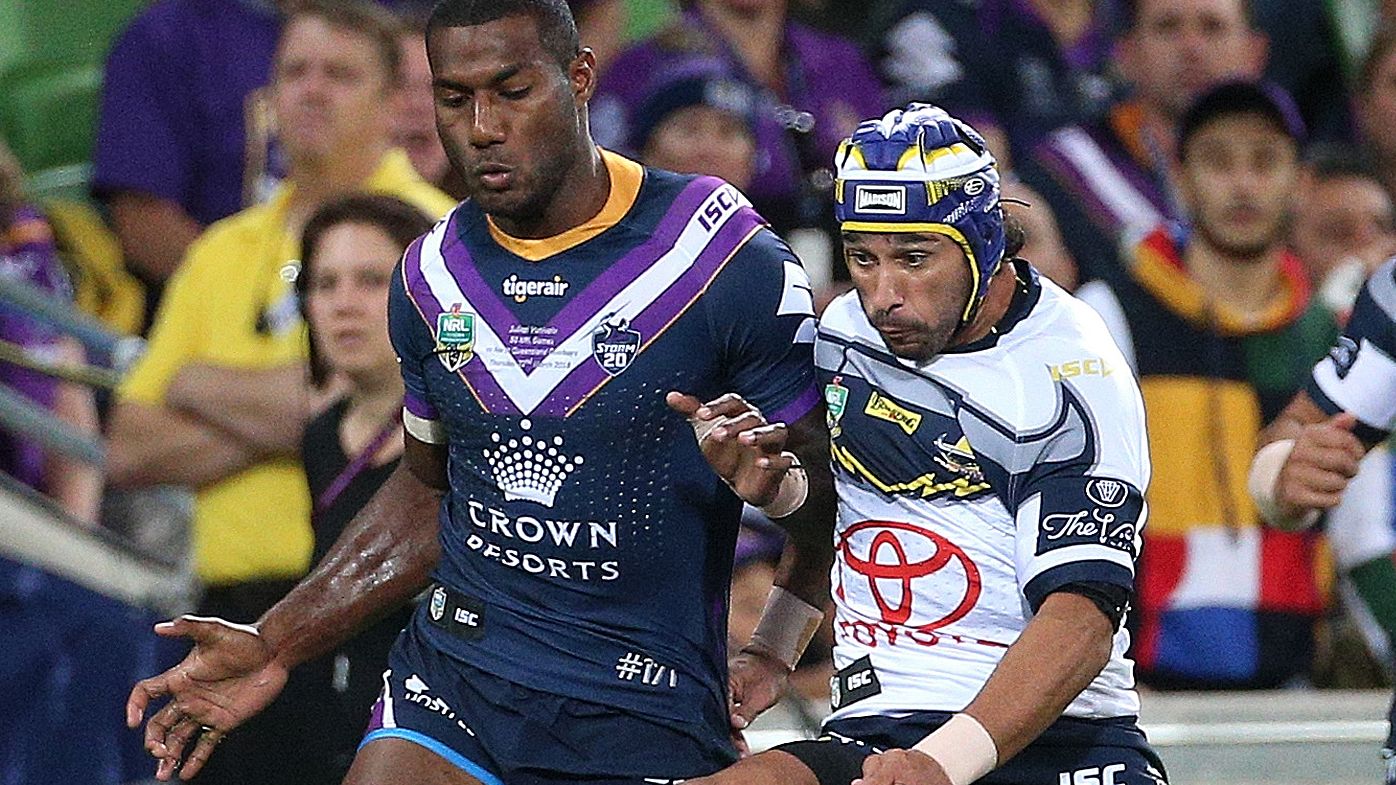 Melbourne Storm star Suliasi Vunivalu bombs certain tries in match against North Queensland Cowboys