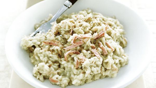 Stilton and ham risotto