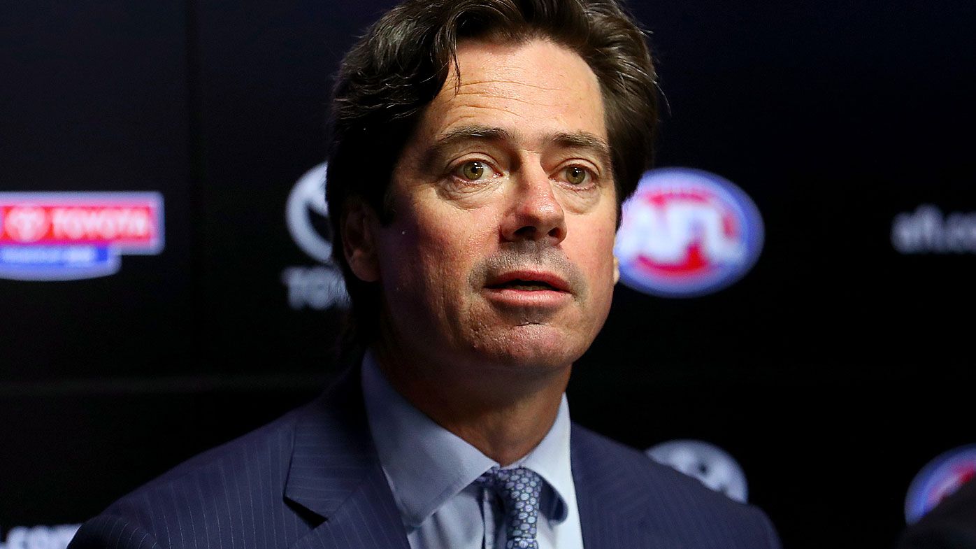 AFL CEO Gillon McLachlan speaks during a press conference about the coronavirus concerns