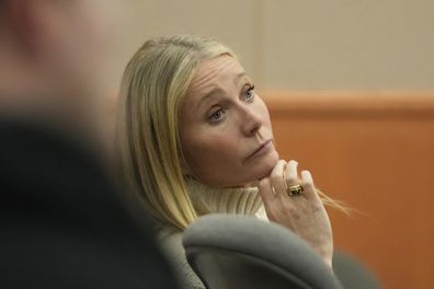Actor Gwyneth Paltrow looks on as she sits in the courtroom on Tuesday, March 21, 2023, in Park City, Utah.  