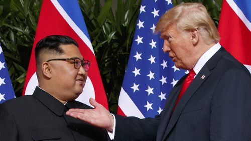 Kim Jong-un and Donald Trump first met in Singapore last June.