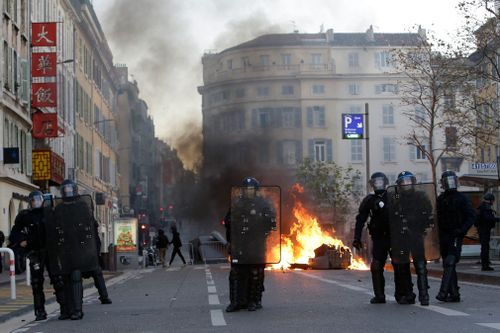 Men and women – many of whom have come from outside the capital – hurled rocks and other projectiles at police, who retaliated with tear gas canisters.