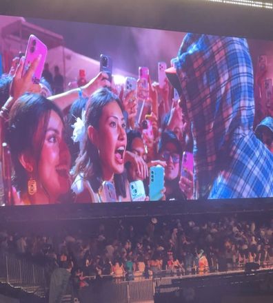 Bad Bunny mixed with the crowds during an eerily silent moment