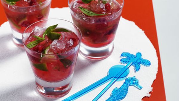 Raspberry and Mint Mojito