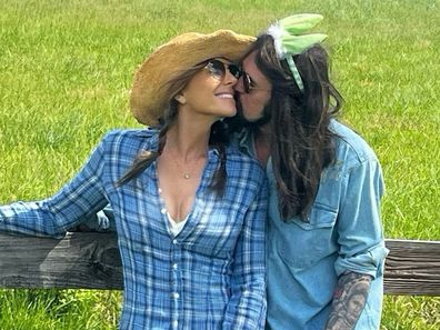 Elizabeth Hurley and Billy Ray Cyrus celebrating Easter