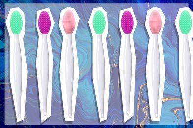 9PR: Lip Brush Tool,Double-Sided Silicone Exfoliating Lip Brush