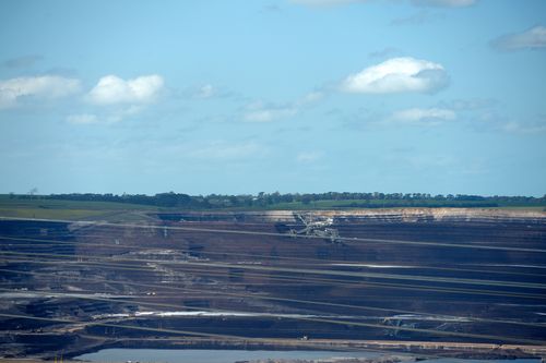 The open coal mine which feeds the Loy Yang Power Station in Victoria, one of two AGL coal power plants Mike Cannon-Brookes would close by 2030.