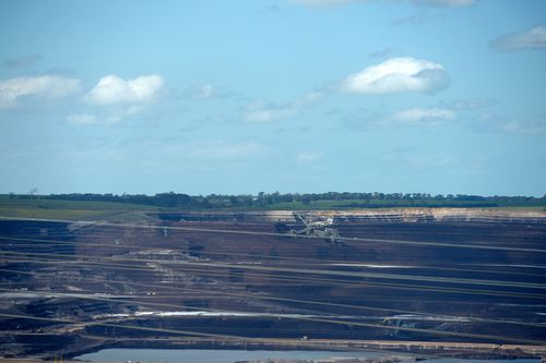 The open coal mine which feeds the Loy Yang Power Station in Victoria, one of two AGL coal power plants Mike Cannon-Brookes would close by 2030.