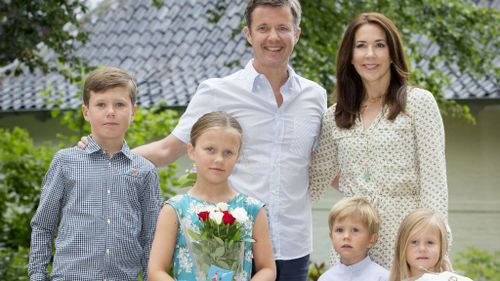 Prince Christian (far left) got into trouble while swimming on the Gold Coast.