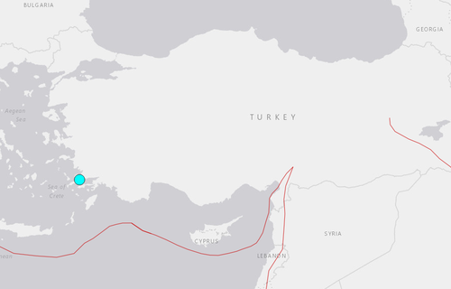 The quake struck between Turkey and Greece. (USGS)