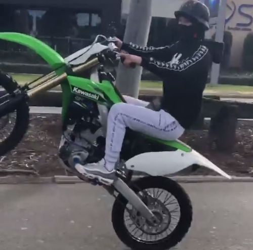 Police have posted footage of a hoon motorbike rider in Seven Hills. Picture: NSW Police