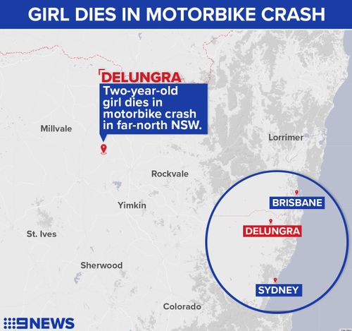 Two-year-old girl dies in motorbike crash in far-north NSW