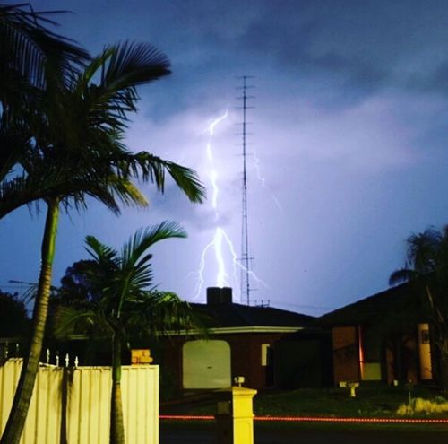 Lightning strikes seen last night in Port Pirie (Instagram/alboknees)
