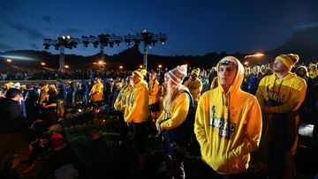Australians and New Zealanders gather at Anzac Cove in Turkey every year for the Anzac Day ceremony. (Getty)