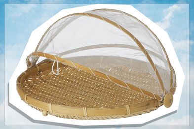 9PR: Davis & Waddell Collapsible Mesh Food Cover with Bamboo Tray