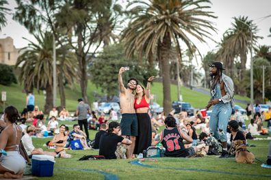 St Kilda Beach Saturday October 3, 2020.