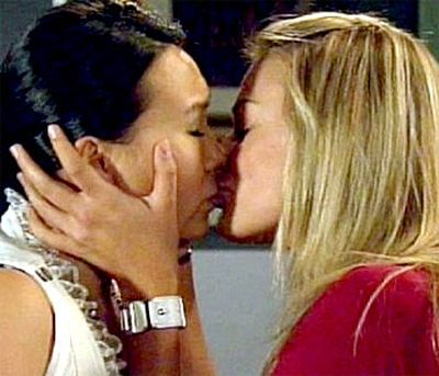 <B>The kiss:</B> In 2009, a bit of scandal involving a love letter resulted in Donna Freedman (Margot Robbie) and then-new character Sunny Lee (Hany Lee Choi) sharing an impulsive kiss.<br/><br/><B>Tacky or touching?</B> Totally tacky. This kiss smacks of a ratings grab. It's brief, lasting just one episode. It's pointless, since neither of the characters are actually (gasp!) lesbians. And one could argue that a new-ish character was part of the same-sex kiss so as not to besmirch any of the other main characters' clean (read: hetero) records.
