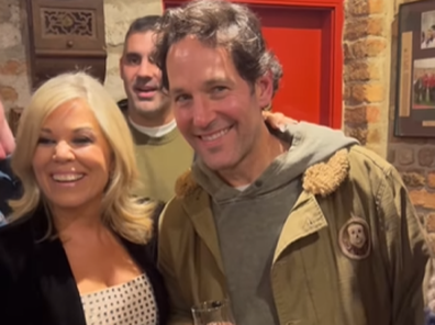 Actor Paul Rudd surprises pubgoers and has a drink with rockers Hermitage Green in Ireland