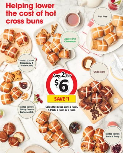 Hot cross buns are on special this week at Coles and other grocery retailers.