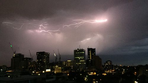 Storms over Melbourne, as viewed from South Yarra. (Supplied, Matt Kellie)