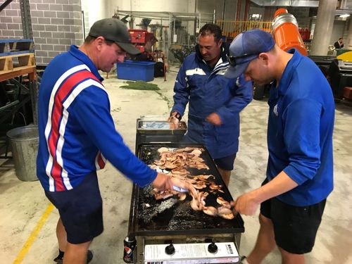 A barbecue is started as cricket fans wait for the fifth test to start. (Picture: Jayne Azzopardi)