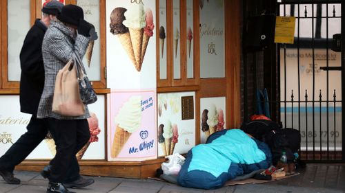 Homelessness isn't an unusual sight in Britain. (AAP)