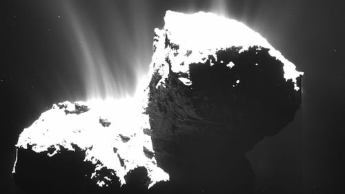 The comet is known for its unusual "rubber duckie" shape (ESA).