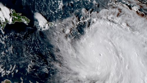 The eye of Hurricane Maria as it nears Dominica (NASA via AP)