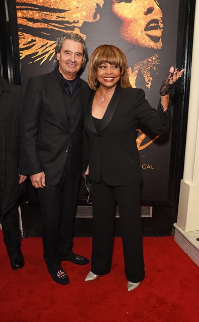 Tina Turner arrives at the press night performance of "Tina: The Tina Turner Musical" at the Aldwych Theatre on April 17, 2018 in London, England.