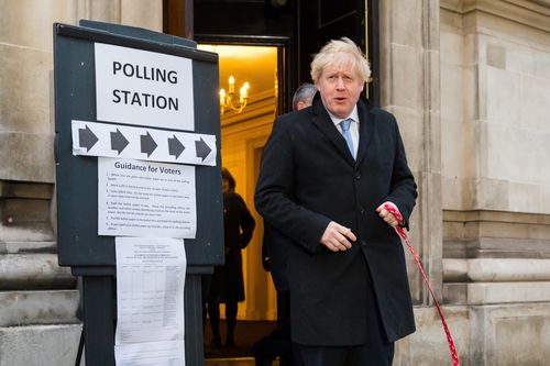 Britain's Prime Minister and Conservative Party leader Boris Johnson is tentatively waiting as Brits head to the polls today to decide the countries future.