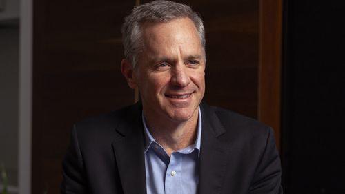 O CEO da Metcash, Doug Jones, acompanhando os resultados anuais da empresa no Macquarie Park, em Sydney, em 24 de junho de 2024. Foto: Dominic Lorrimer