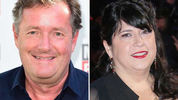 Piers Morgan and EL James. (AAP)