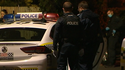 Police arrive at the scene in Adelaide's north.